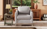 Contemporary Living Room Accent Chair with Rubber Wood Base Accent chair, Gray