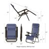 Set of 2 Zero-Gravity Reclining, Folding Camping Chairs (Navy)