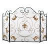 GOLD FLEUR-DE-LIS FIREPLACE SCREEN