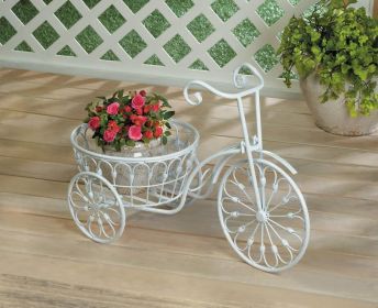 White Bicycle Planter