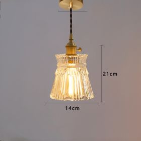 Brass-glass Shop Light Japanese Vintage Nordic Chandelier (Option: E Clear light)