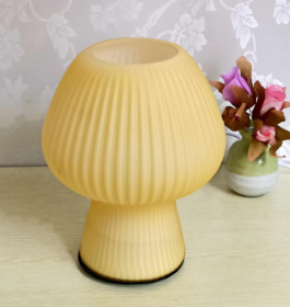 Glass Retro Bedside Table Lamp (Option: Yellow-button switch-US)