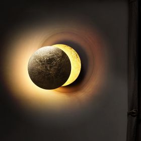 Nordic Modern Minimalist Moon Concept Solar Eclipse Wall Lamp (Option: Gold-Diameter 20cm)