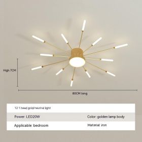 Household Chandelier Modern Minimalist LED Lamp (Option: Gold 12 Head)