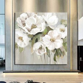 Hand Painted Oil Painting Wall Art Flower Modern Abstract Living Room Hallway Bedroom Luxurious Decorative Painting (size: 60x60cm)