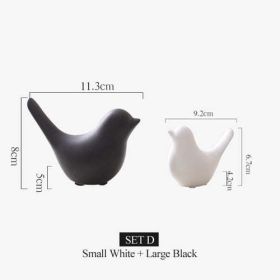 Nordic Creative White Ceramic Bird Figurines Home Decoration (Color: Deep Blue)