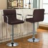 2PCS Adjustable Velvet Bar Stool for Living Room/ Dining Room/ Bar Counter