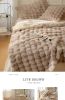 Large Cream Throw Blanket for Couch and for Bed, soft and cozy as rabbit fur.