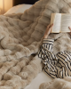 Large Cream Throw Blanket for Couch and for Bed, soft and cozy as rabbit fur.