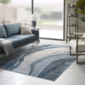 Abstract Wave Area Rug (Color: as Pic)