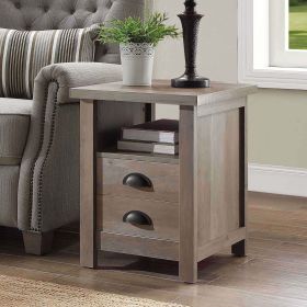 Modern Farmhouse End Table (Color: Rustic Gray)