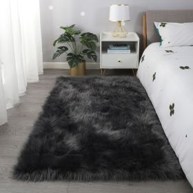 "Cozy Collection" Ultra Soft Fluffy Faux Fur Sheepskin Area Rug (Color: as Pic)