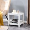 Side Table , 2-Tier Small Space End Table ,Modern Night Stand, Sofa table, Side Table with Storage Shelve