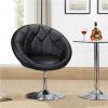 Modern Tufted Barrel Swivel Accent Chair, Gray Velvet