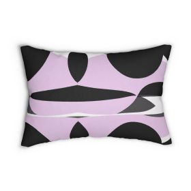 Decorative Lumbar Throw Pillow - Geometric Lavender And Black Pattern (Pillow size: 20" Ã— 14")