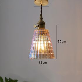 Brass-glass Shop Light Japanese Vintage Nordic Chandelier (Option: A 7Colors)