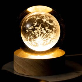 Creative Usb Luminous Crystal Ball Ornaments (Option: Crystal Moon-10cm box packing)