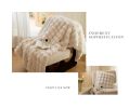 Large Cream Throw Blanket for Couch and for Bed, soft and cozy as rabbit fur.