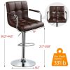 2PCS Adjustable Velvet Bar Stool for Living Room/ Dining Room/ Bar Counter