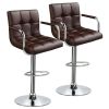 2PCS Adjustable Velvet Bar Stool for Living Room/ Dining Room/ Bar Counter