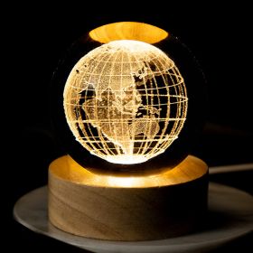 Creative Usb Luminous Crystal Ball Ornaments (Option: Crystal Earth-10cm box packing)